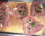 A picture of step 1 of Veal Braciole.