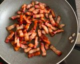 Foto del passaggio 3 della ricetta PACCHERI AL PESTO DI PISTACCHI, GAMBERI E PANCETTA
