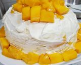 A picture of step 7 of Mango crêpe cake.