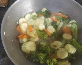 A picture of step 1 of Chilli fried Vegetables.