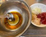 A picture of step 2 of Sashimi Yukhoe (Korean  style).