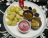 A picture of step 1 of Achari Aloo.