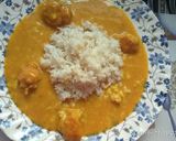 A picture of step 9 of Urad kadhi with rice.
