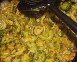 A picture of step 2 of Khatta Meetha Karela (Bitter Gourd and Raw Mango Chutney).