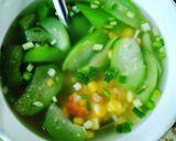 Hình bước làm 2 của món Canh mướp với bắp