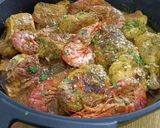 Foto del paso 12 de la receta Pollo con gambas con picada de frutos secos
