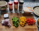 A picture of step 1 of Potato mix bell pepper crispy cheese balls.