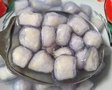 A picture of step 3 of Tubtim Krob in Butterfly Pea Flower Tea Latte.