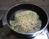 A picture of step 3 of Corn spinach pasta.