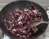 A picture of step 4 of Lal saag subji.