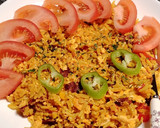 Kolbászos,tojásos, zöldséges rizses egytálétel gluténmentesen recept fázis 3 fotója