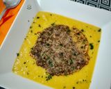 Foto del paso 7 de la receta: Crema de zanahoria, calçots y manzana con queso trufado
