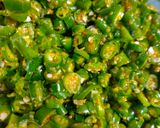 A picture of step 4 of Raita marcha / pickled green chillies.