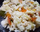 A picture of step 4 of Sama rice pulav.