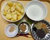 A picture of step 1 of Pineapple Chutney.