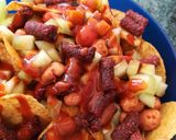 A picture of step 8 of Tostilocos.