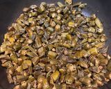 A picture of step 1 of Bhindi masala.