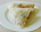 A picture of step 5 of A novel recipe- ravioli/samosa  made with rice paper stuffed with veggies.