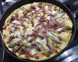 Une image de l'étape 15 de Flan d'endives caramélisées aux tomates, poivron, jambon cru et fromage frais.