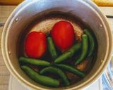 A picture of step 1 of Chicharrón in Red Sauce.