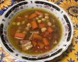 Une image de l'étape 19 de Soupe de pois chiches, carottes, poivron et lard.