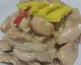 Foto del paso 5 de la receta: Pollo🍗en salsa🥯de queso🧅🫑🧄