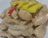 Foto del paso 5 de la receta: Pollo🍗en salsa🥯de queso🧅🫑🧄