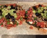 A picture of step 12 of California Farm Greek Pizza.