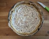A picture of step 5 of Farro, Chocolate, and Apricot Pastiera.
