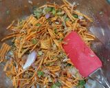 A picture of step 1 of Sattu and Mix veg cheela.