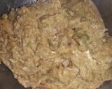 A picture of step 2 of Qeema bhare karelay.
