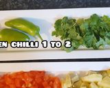 A picture of step 1 of Chana chat in crisp bowl.