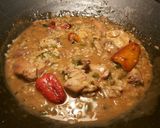 Foto del paso 27 de la receta Wok de arroz cremoso con pollo,en salsa de pate y pimientos