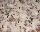 A picture of step 2 of Gola kabab Pizza with Black Coffee.