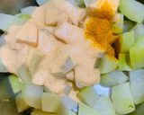 A picture of step 3 of Ganth Govi tawa fry (pan fried Knol Khol).