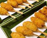A picture of step 5 of Juicy Skewered Pork Cutlets (Kushi Katsu).