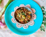 A picture of step 5 of Spring onion, Methi and Alu sabzi.
