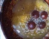 A picture of step 4 of Gulab jamun with kaju cream filling.