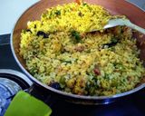 A picture of step 3 of Masala Poha.