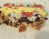 A picture of step 6 of Rip off Chicken Chipotle burrito.