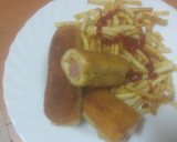 Foto del paso 5 de la receta: Hot dog enrollado y frito con papas fritas