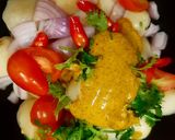 A picture of step 1 of Aloo Kasundi.