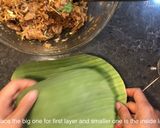 รูปขั้นตอนการทำที่ 5 ของ ห่อหมกหัวปลีเนื้อไก่บด Banana Flower Recipe