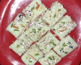 A picture of step 5 of Coconut burfi.