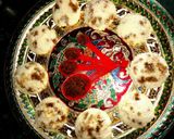 A picture of step 8 of Idli with date palm jaggery-Coconut filling.