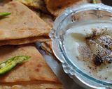 A picture of step 10 of Gobhi paratha with mitha Dahi.