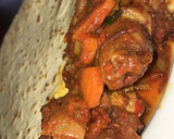 A picture of step 3 of Chapati and veggies sauce.