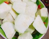 Hình bước làm 2 của món Canh mướp nấu mọc