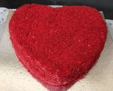 A picture of step 10 of Heart shape red velvet cake.