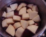 A picture of step 2 of Simmered Daikon and Canned Mackerel.